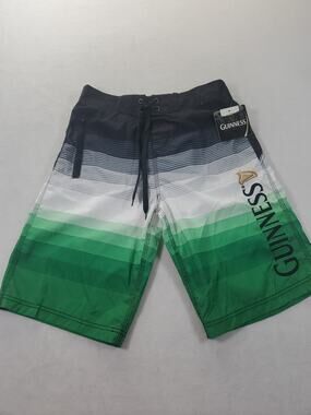 Guiness Beer Board Shorts Green Striped Small Beach Surf Official Merch